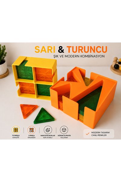 Genel Markalar Manyetik Blok Organizer | Magnetic Tiles