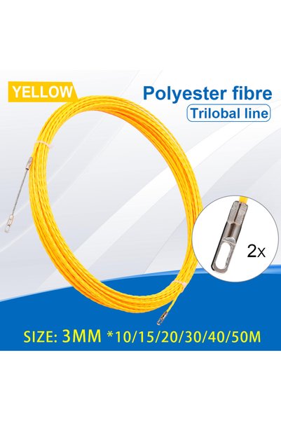 Choice 50m 3mm Dia.3mm Cable Puller Fish Tape Reel Puller Fiberglass Metal Wa...