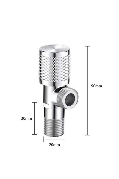 Choice Silver 4 Points Faucet Inlet Valve G1/2 Brass Triangle Valve Heater Wa...