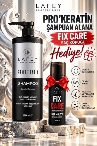 Lafey Professional PROKERATIN Keratin Destekli & Onarıcı Etkili Saç Şampuanı ...