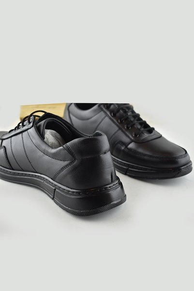 ISPARTALILAR 502 Orthopedic Heel Massage Genuine Leather Winter Men's Lace-Up Shoes