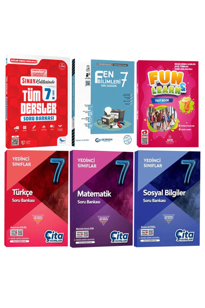 Sınav Yayınları 7. Sınıf Türkçe+Matematik+Sosyal Bilgiler+Fen Bilimleri+İngil...
