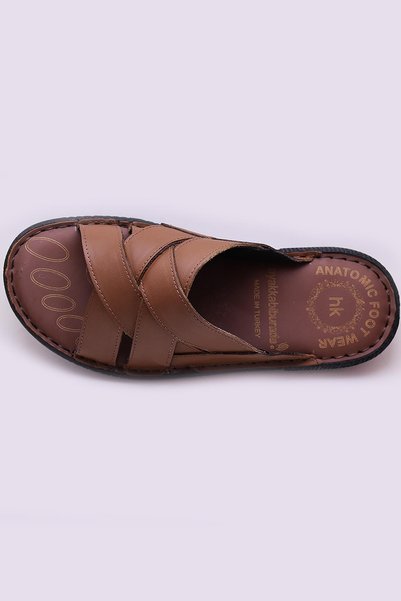 ISPARTALILAR Ayakkabiburada 034 Daily Genuine Leather Men's Slippers