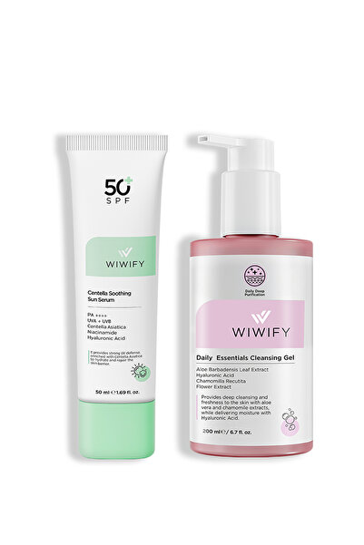 WIWIFY Daily Cleansing Uv Protection Set, Facial Cleansing Gel + Sunscreen | ...