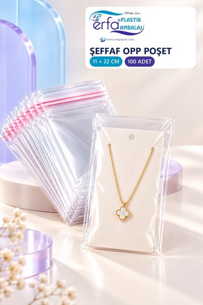 erfa plastik ambalaj 1984'den beri 11X22 cm 100 Pieces Transparent Opp Adhesi...
