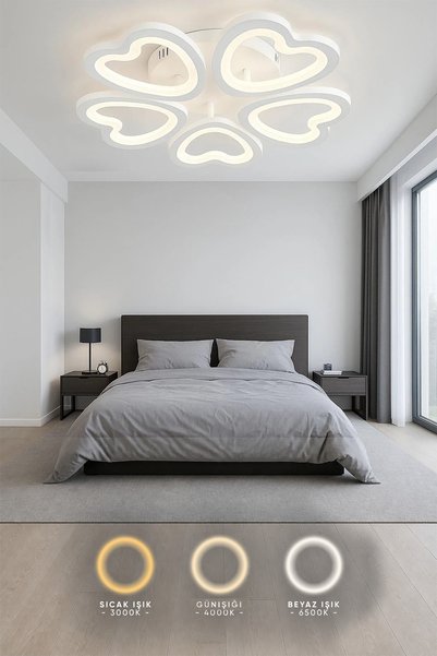 Elektroyou MS61005-5 Modern 3 Renk Ledli Mimari Tasarım Beyaz Plafonyer Lüks ...