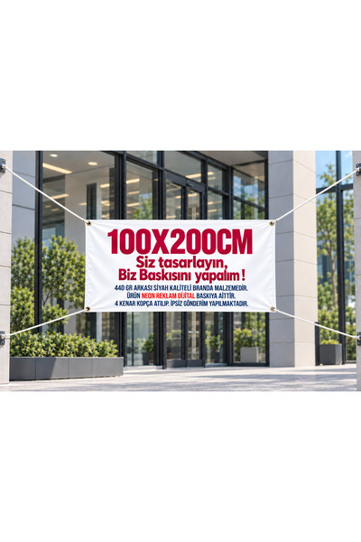 NEON Dijital Baskı Merkezi NEON Reklam & Dijital Baskı 100x200 Cm Branda Baskı - KİŞİSELLEŞTİRİLEBİLİR