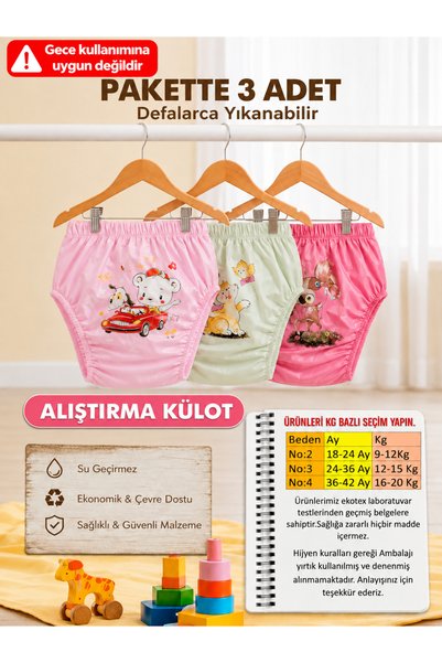 babixkids Snakeable 3-Piece Baby Girl Training Pants for Baby Toilet Training...
