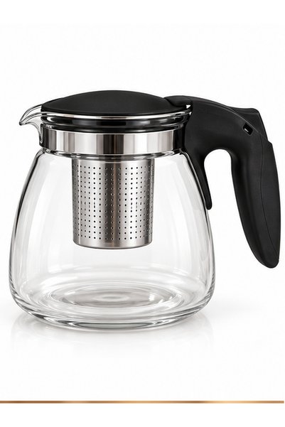 Generic Brand Glass Tea Kettle 950ml Removable Stainless Steel Infuser - Heat...