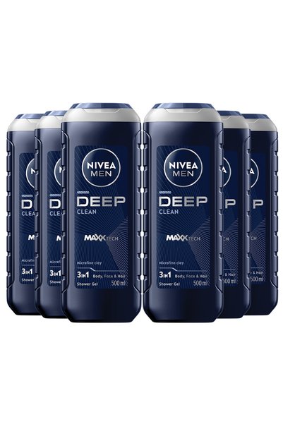 NIVEA Gel de duș profundizant pentru bărbați cu cărbune activ, curățare profu...