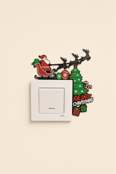 tredblock Yılbaşı Işık Anahtarı Köşeliği Dekoru Yılbaşı Süsü Priz Süsü Merry ...