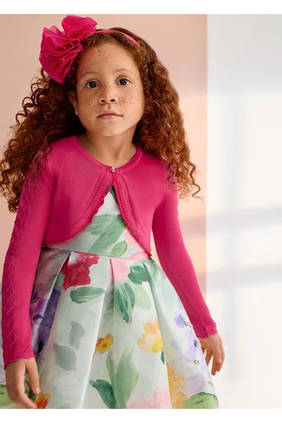 Abel & Lula Girl's Mercerized Thin Bolero Fuchsia