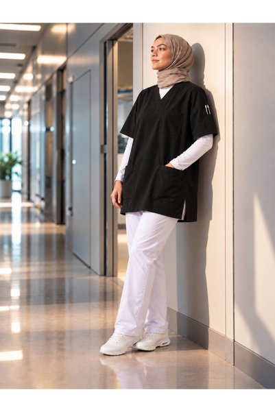 mirach Tesettür Scrubs Geniş Kalıp 4 Cep Uzun Oversize Model 1. Kalite Kumaş ...