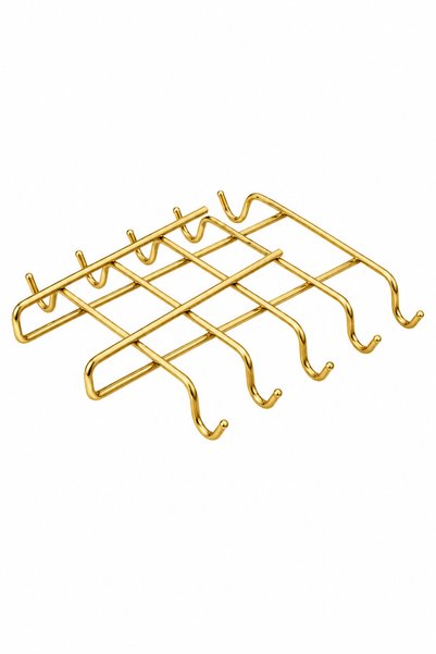 Edora Home Parlak Altın 10 Kancalı Bardak Askılığı Raf Altı Kupa Fincan Düzenleyici Paslanmaz Metal