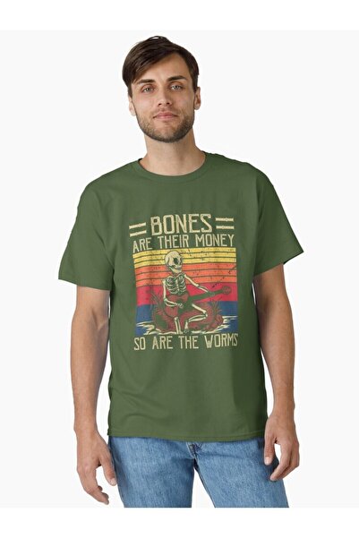 ship master Tricou unisex Bones Are Their Money Written Skeleton Guitar B cu ...