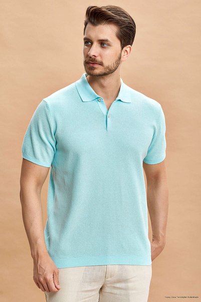 SMILE Earty Mint 100% Cotton Polo Knitwear T-Shirt