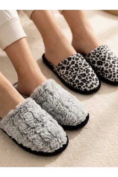 MODA 2'li Yumuşak Kumaş Ortopedik Kışlık Çeyizlik Misafir Ev Terliği