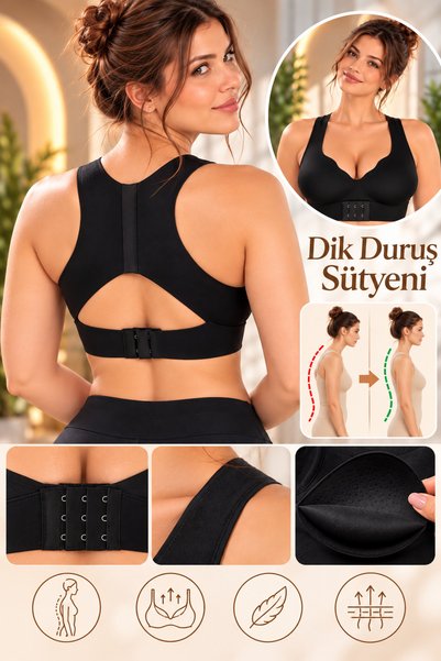 twenty ipek Women's Upright Posture Support Breast Gathering Corset Bra with ...