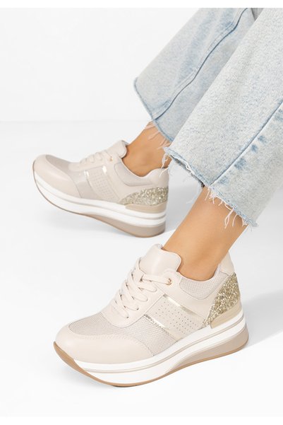 B T Shoes Sneakers cu platforma Tawanda bej