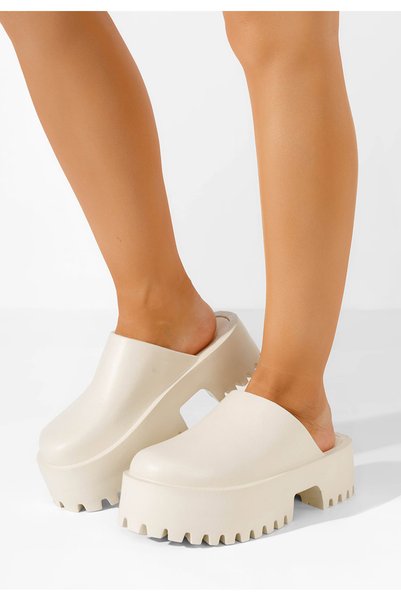 B T Shoes Saboti dama cu platforma Ziora bej