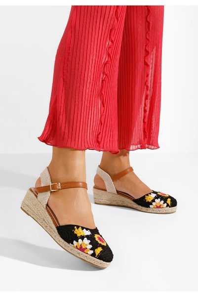 B T Shoes Sandale tip espadrile Elioth negre