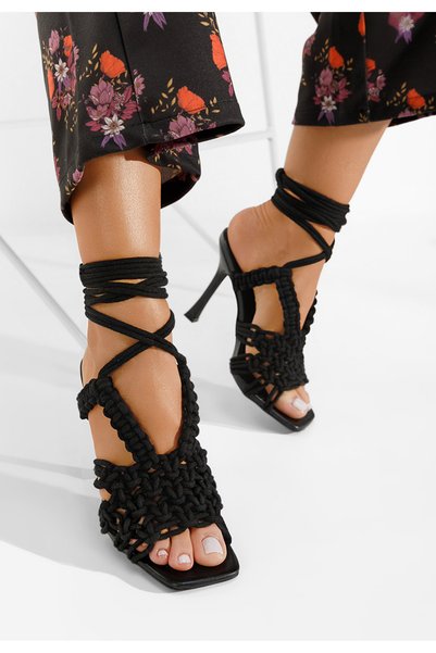 B T Shoes Sandale cu toc subtire Lilith negre