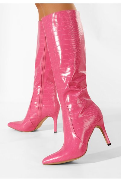 B T Shoes Cizme cu toc subtire Pandera fucsia