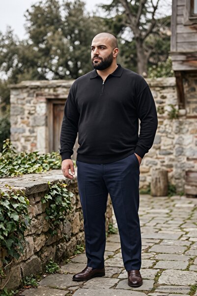 Maccali Tricotaj negru pentru bărbați, mărime mare, Swea tricou