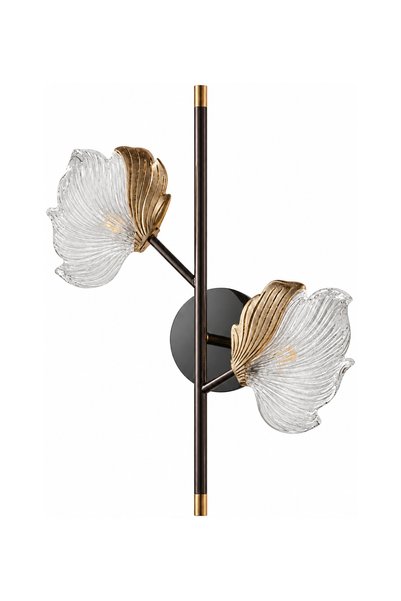 Apliqa Taran Black Gold 2 Piece 10 Watt Flower Patterned Modern Led Sconce