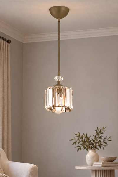 Apliqa Bonita Eskitme Tekli Sarkıt Kristalli Taşlı Modern Tasarım Kristal Sal...