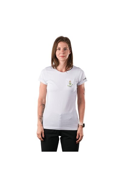NORTHFINDER MARYB – tricou din bumbac organic de drumeție pentru femei, Alb