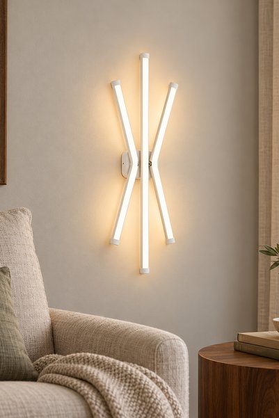 Apliqa Estela Beyaz 25 Watt Modern Tasarım Banyo Koridor Ledli Salon Aplik