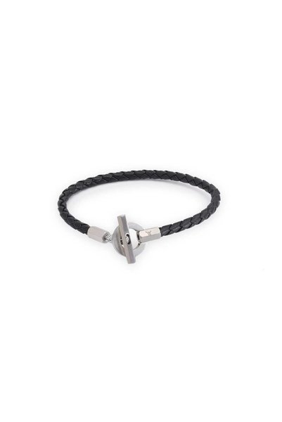 TORO NERO Brățară de damă din piele naturală neagră Circle