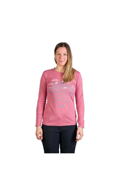 NORTHFINDER Tricou din bumbac organic de drumeție pentru femei DEANN, Roz