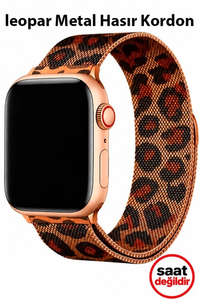 Dexmon Apple Watch 11 10 9 8 7 6 SE Ultra Uyumlu 42 44 45 46 49mm LeoparDesen...