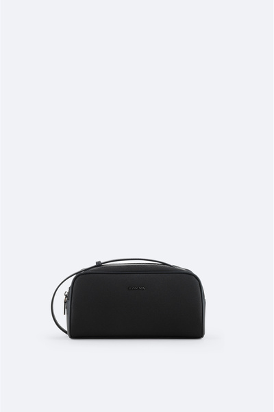 Avva Men's Black Compartmentalized Handbag and Shaving Bag B009770