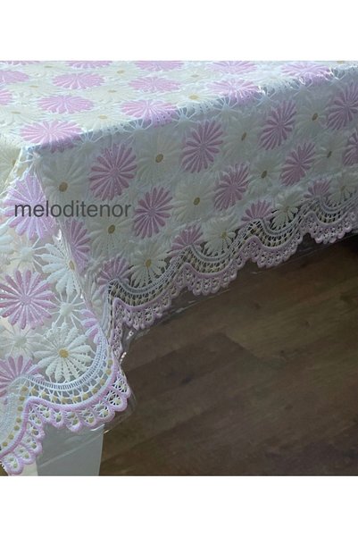 Lace Transparent Overlay Motif Lacework Look Small Daisy Floral Pattern Wavy ...