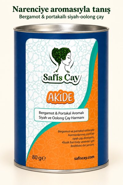 Safiş Çay Akide Bergamot ve Portakal Aromalı Siyah Oolong Çay Harmanı 80 g