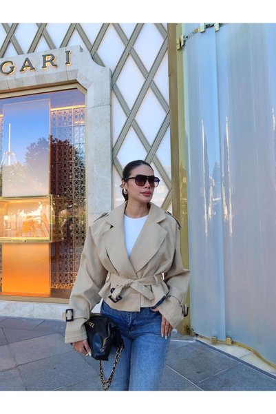 ESRAHELVACI Belted Short Trench