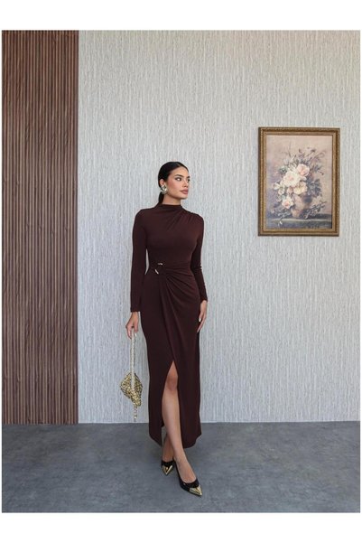 ESRAHELVACI Shoulder Gathered Ring Accessory Dress
