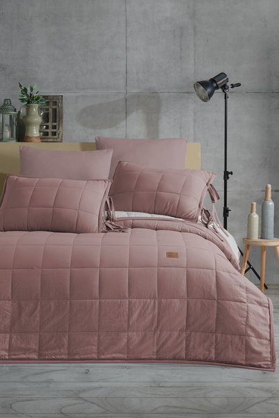 Elart Madelyn Bedspread Double Size 3 Pieces Dried Rose