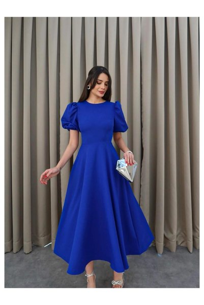 ESRAHELVACI Balloon Sleeve Ruffled Dress