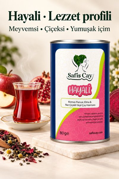 Safiş Çay Hayali Pancar Elma ve Nar Çiçekli Yeşil Çay Harmanı 80 g