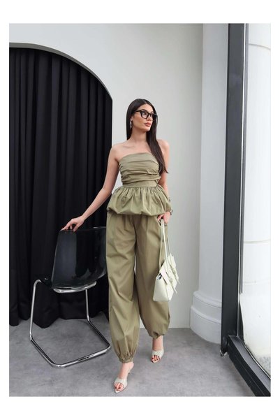 ESRAHELVACI Strapless Shalwar Cut Double Set