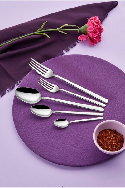 İMMO HOME İmmo Lilyum 60 Piece Fork Spoon Set for 12 People