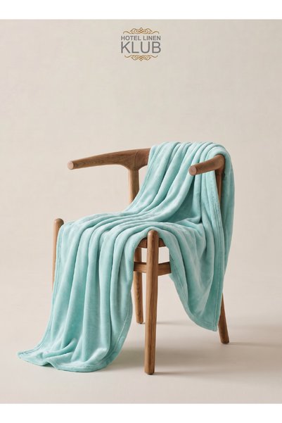 Hotel Linen Klub Single- Flannel Micro-Fleece Throw Blanket, 150 x 200cm, Aqua