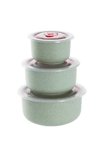 Choice6 Green 3pcs Lunch Box set Food Storage Containers with Lids Microwave ...
