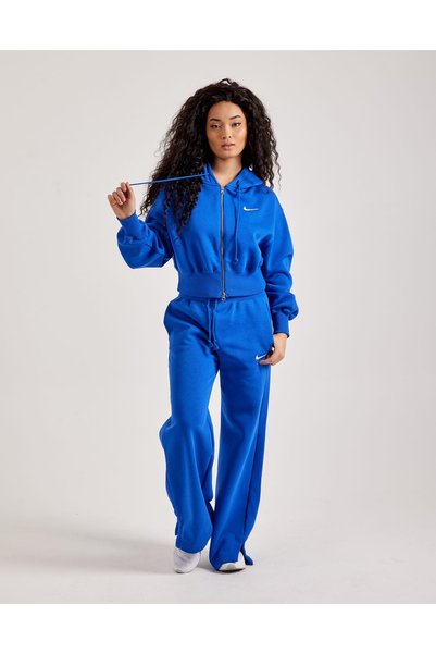 Nike Sportswear Phoenix Fleece High-Waisted Wide Yüksek Belli Mavi Kadın Eşof...
