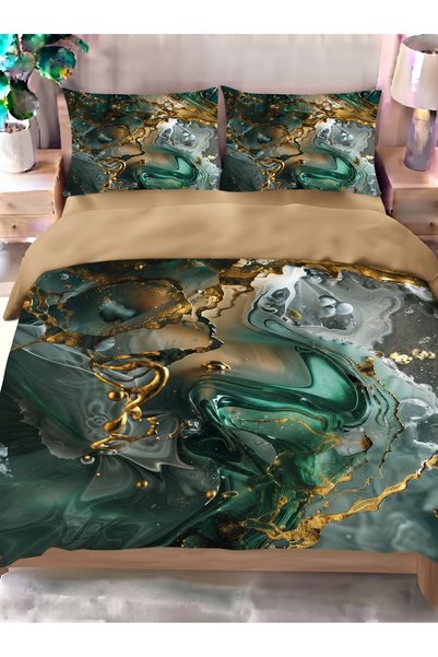 Levva Home Emerald Diamond Pattern 3D Digital Printed Double Bed Sheet Adult ...