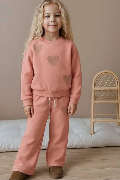 MİLAYS LİFE HOME COLLECTİON Girls' 3-Thread 100% Cotton Jersey Colorful Track...